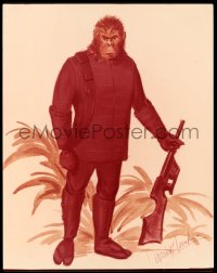 9m350 PLANET OF THE APES group of 2 4x5 transparencies 1968 rare ape concept art by Morton Haack!