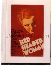 9m607 RED HEADED WOMAN 8x10 transparency 1990s incredible art of sexy Jean Harlow on the 1sheet!