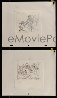 9m111 FAERIES group of 4 storyboard art 1981 original pencil sketches, possibly by Brian Froud!