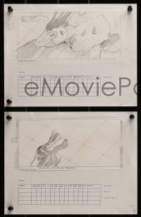 9m129 VIRTUOSITY group of 6 storyboard sketches 1995 subway & murder scene pencil drawings!