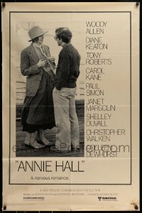 9p053 ANNIE HALL 1sh 1977 full-length Woody Allen & Diane Keaton in a nervous romance!