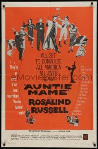 9p065 AUNTIE MAME 1sh R1963 classic Rosalind Russell family comedy from play and novel!