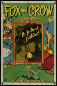 9p081 BE PATIENT PATIENT 1sh 1944 Columbia Color Rhapsody Cartoons, Frank Graham, great art!