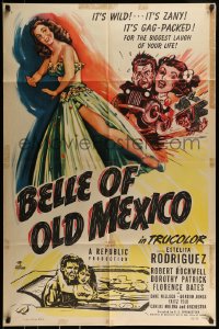 9p089 BELLE OF OLD MEXICO 1sh 1950 full-length art of sexy dancer Estelita Rodriguez!