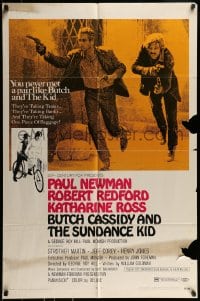 9p145 BUTCH CASSIDY & THE SUNDANCE KID style B 1sh 1969 Paul Newman, Robert Redford, Ross!