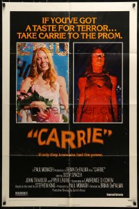 9p160 CARRIE 1sh 1976 Stephen King, Sissy Spacek before and after her bloodbath at the prom!