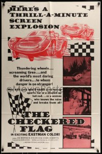 9p179 CHECKERED FLAG 1sh 1963 smash-up car racing, a thrill-a-minute screen explosion!