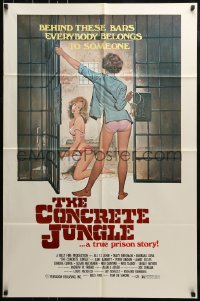 9p205 CONCRETE JUNGLE 1sh 1982 behind these bars everybody belongs to someone, sexy art!