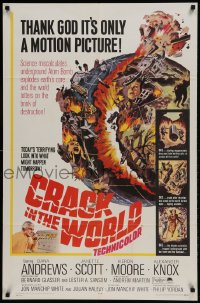 9p211 CRACK IN THE WORLD 1sh 1965 atom bomb explodes, thank God it's only a motion picture!