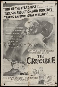 9p217 CRUCIBLE 1sh 1957 Simone Signoret, Arthur Miller