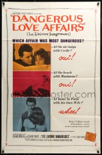 9p225 DANGEROUS LOVE AFFAIRS 1sh 1961 Les Liaisons Dangereuses, Jeanne Moreau, Annette Vadim!