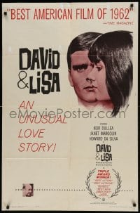 9p227 DAVID & LISA 1sh 1963 Kier Dullea, Frank Perry mental hospital drama!