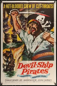 9p247 DEVIL-SHIP PIRATES 1sh 1964 Hammer, hot-blooded crew of cutthroats, buccaneer artwork!
