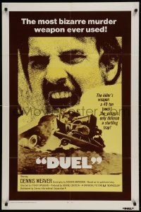 9p272 DUEL int'l 1sh 1972 Steven Spielberg, Dennis Weaver, most bizarre murder weapon ever used!