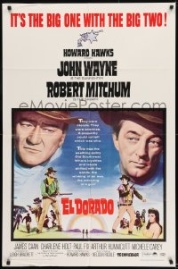 9p279 EL DORADO 1sh 1966 John Wayne, Robert Mitchum, Howard Hawks, big one with the big two!