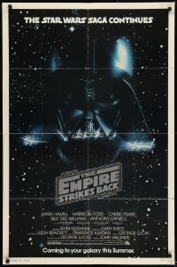 9p286 EMPIRE STRIKES BACK studio style advance 1sh 1980 George Lucas classic, Darth Vader in space!