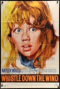 9p971 WHISTLE DOWN THE WIND English 1sh 1962 Bryan Forbes, close-up artwork of Hayley Mills!