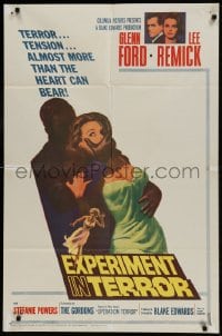 9p294 EXPERIMENT IN TERROR 1sh 1962 Glenn Ford, Lee Remick, more tension than the heart can bear!