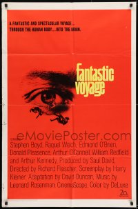 9p298 FANTASTIC VOYAGE 1sh 1966 best art of tiny people going to the human brain!