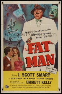9p301 FAT MAN 1sh 1951 young Rock Hudson, Julie London, William Castle directed!