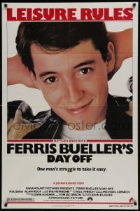 9p304 FERRIS BUELLER'S DAY OFF 1sh 1986 c/u of Matthew Broderick in John Hughes teen classic!