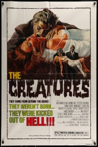 9p334 FROM BEYOND THE GRAVE 1sh 1975 art of sexy girl about to be eaten, The Creatures!