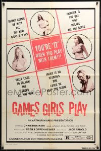 9p348 GAMES GIRLS PLAY 1sh 1975 Christina Hart, Jane Anthony, you're it when you play with them!
