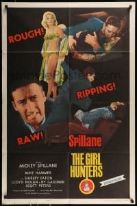 9p359 GIRL HUNTERS style A 1sh 1963 Mickey Spillane pulp fiction, sexy barely-dressed Shirley Eaton!
