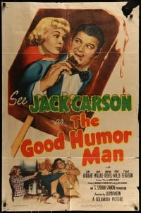 9p373 GOOD HUMOR MAN 1sh 1950 great image of Jack Carson eating ice cream bar & Lola Albright