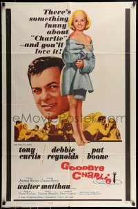 9p374 GOODBYE CHARLIE 1sh 1964 Tony Curtis, sexy barely-dressed Debbie Reynolds, Pat Boone!