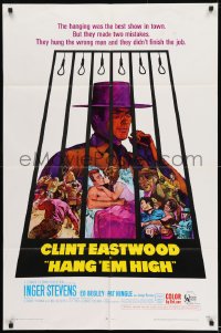 9p393 HANG 'EM HIGH 1sh 1968 Eastwood, they hung the wrong man & didn't finish the job!