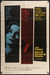 9p425 HOME BEFORE DARK 1sh 1958 pretty untouched Jean Simmons is a wife on the rim of insanity!