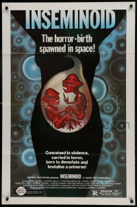 9p459 INSEMINOID 1sh 1982 really wild sci-fi horror-birth space spawn art!