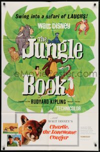 9p480 JUNGLE BOOK/CHARLIE THE LONESOME COUGAR 1sh 1967 Disney's classic safari of laughs!