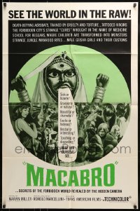 9p523 MACABRO 1sh 1966 wild horror documentary, see the forbidden world in the raw!