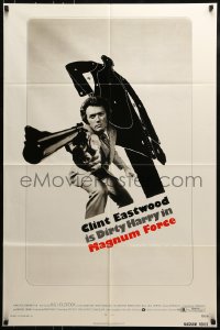 9p529 MAGNUM FORCE 1sh 1973 best image of Clint Eastwood is Dirty Harry pointing his huge gun!
