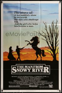 9p533 MAN FROM SNOWY RIVER 1sh 1982 Tom Burlinson, Sigrid Thornton, Kirk Douglas in a dual role!