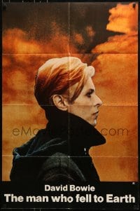 9p535 MAN WHO FELL TO EARTH 1sh 1976 great profile portrait of alien David Bowie, Nicolas Roeg!