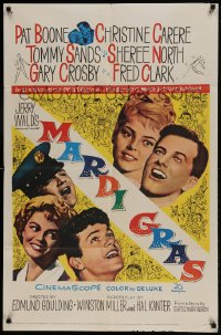 9p541 MARDI GRAS 1sh 1958 Pat Boone, Gary Crosby, Tommy Sands, Dick Sargent, Sheree North!