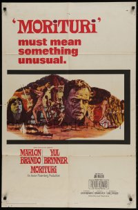 9p578 MORITURI 1sh 1965 Marlon Brando & Nazi captain Yul Brynner, must mean something unusual!