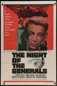 9p605 NIGHT OF THE GENERALS style A 1sh 1967 WWII officer Peter O'Toole in a manhunt across Europe!