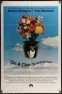 9p623 ON A CLEAR DAY YOU CAN SEE FOREVER 1sh 1970 cool image of Barbra Streisand in flower pot!