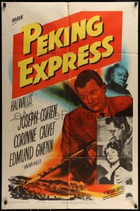 9p659 PEKING EXPRESS 1sh 1951 Joseph Cotten in China, directed by William Dieterle!