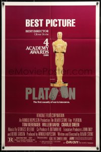 9p677 PLATOON style B awards 1sh 1986 Oliver Stone, Vietnam, the first casualty of war is Innocence