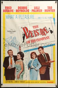 9p681 PLEASURE OF HIS COMPANY 1sh 1961 Fred Astaire, Debbie Reynolds, Lilli Palmer, Tab Hunter!