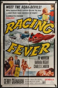 9p704 RACING FEVER 1sh 1964 aqua devils who tamed speed-boats by day & racy women at night!