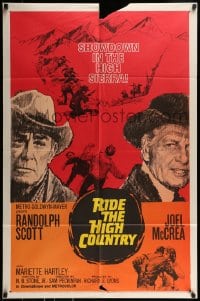 9p723 RIDE THE HIGH COUNTRY 1sh 1962 Randolph Scott & Joel McCrea have a showdown in High Sierra!