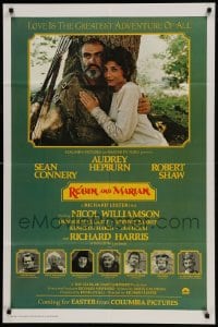 9p732 ROBIN & MARIAN advance 1sh 1976 art of Sean Connery & Audrey Hepburn by Drew Struzan!