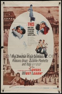 9p743 ROME ADVENTURE int'l 1sh 1962 Troy Donahue, Suzanne Pleshette & Angie Dickinson in Italy!
