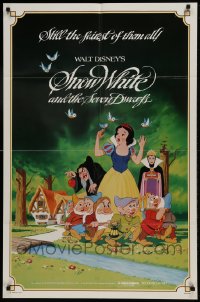 9p803 SNOW WHITE & THE SEVEN DWARFS 1sh R1983 Walt Disney animated cartoon fantasy classic!